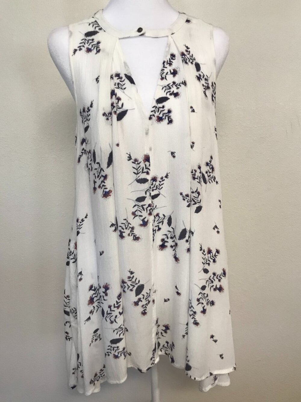 Free People Snap Out Of It Floral Tunic Dress XS Boho Rayon Pockets